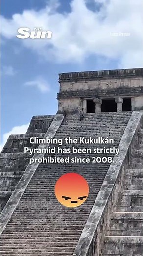 Shocking moment tourists brazenly scale iconic ancient pyramid before being arrested & face fine