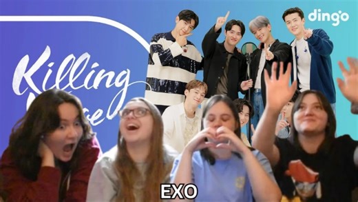 松弛说笑四闺蜜初次观看EXO《Killing Voice》现场演唱歌曲串烧的反应Reaction