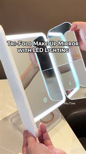 Illuminate Your Beauty: Tri-Fold Makeup Mirror with LED