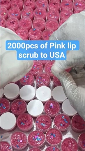 2,000 Pink Lip Scrubs Packed & Shipped to the US | White Label Skincare Export. manufacturing