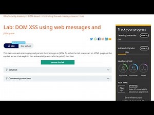 Web Security Academy | DOM | 3 - DOM XSS Using Web Messages and JSON.parse