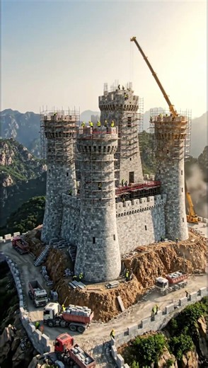 🏰⛰️ Building a Fairytale Castle on a Mountain! 🤯