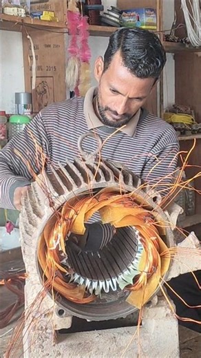 10 Hp बिना चैन वाइंडिंग के 3 phase moter Widing #10hp #electrical