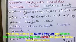 Adams Bashforth Predictor-Corrector Method Explained Easily
