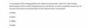 According to CPTS coding guidelines for obstetrical ultrasounds... | Filo