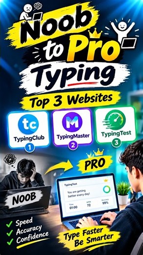 Noob to Pro Typing! 🚀 Top 3 Best Typing Websites to Type Faster #seo2027 #typebeat