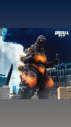 Redefined through advanced design and technical upgrade — the all-new Burning Godzilla from【Godzilla vs. Destoroyah】(1995) now joins Hiya Toys EXQUISITE BASIC Series. This is the 22nd entry in the Godzilla series. A war-weathered Godzilla and Godzilla Junior face a foe born of the aftermath of 1954’s Godzilla in an apocalyptic battle with the evil kaiju Destoroyah. It depicts the fierce battle between Godzilla and a new monster, Destoroyah, a creature born over 41 years from the effects of the O