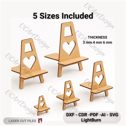 Easel Stand SVG Bundle | Laser Cut Wooden Display Stand Templates | Photo Frame and Sign Holder for Glowforge & Cricut (digital Download) - Etsy