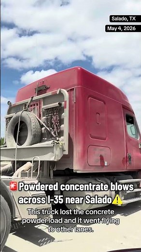 Powdered concrete spill shuts down southbound I-35 near Salado