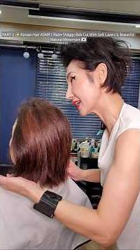 PART 2 ✨ Korean Hair ASMR | Razor Shaggy Bob Cut With Soft Layers & Beautiful Natural Movement 🇰🇷