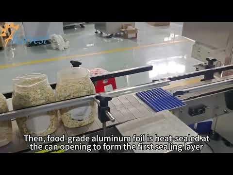 Materiaalin nosto, täyttö,nestemäisen typen täyttö, rullakalvon sulkeminen, korkitus,etiketöintikone