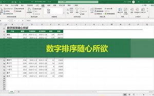 Excel数字排序随心所欲