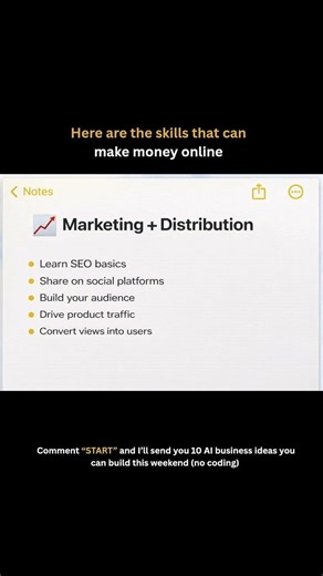 Comment “START” and I’ll send you 10 AI business ideas you can build this weekend (no coding) #ai