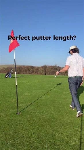 How tall & length of putter? Let me know👇🏼 5”10 33in shaft #golftok #golfnonsense #putter