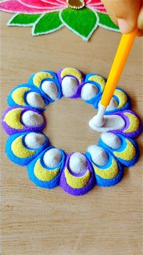 Satisfying Rangoli | Simple Rangoli | Easy Rangoli Tips and Tricks | ASMR #rangoli #satisfying #asmr
