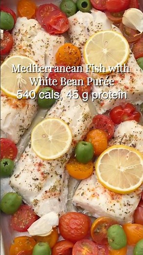 Mediterranean Fish With White Bean Puree (High-Protein, High-Fiber)