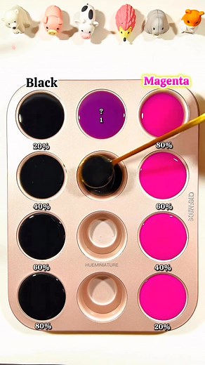 29K views · 142 reactions | Mix 20% Black and 80% Magenta and create amazing colors #colormix #colomixing #asmr #colors #coloring | HueMiniature | Facebook