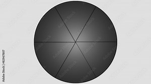 Iris Shutter Icon, Flat w/ Alpha (25fps). Animated graphic simulation of a camera shutter opening and closing, similar to what you might find on a computer or smartphone photo application.