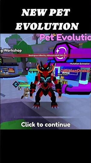 ​🎁 NEW PET EVOLUTION! Evolving Rare Monster To GOD Level 👑 #catch a monster #short #roblox