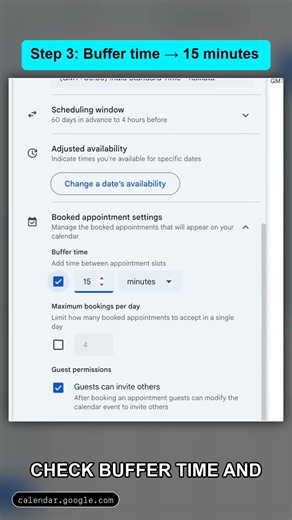 Stop Back-to-Back Bookings in Google Calendar Free ⚡ #shorts #smallbusiness