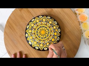 Easy Beginner "Mellow Yellow" Color Palette | Dot Art Mandala Painting | Thoughtful Dots | Tutorial