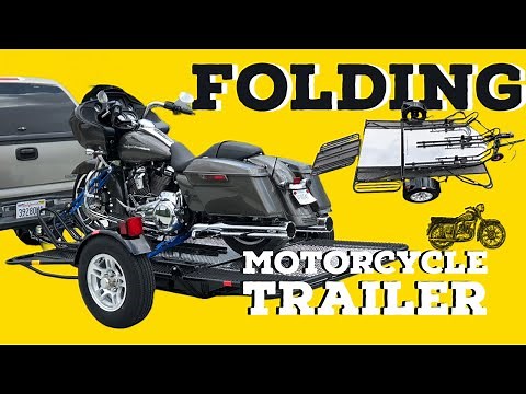 TRINITY MT3 MOTORCYCLE TRAILER - FOR ALL BIKES Folds for storage