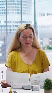 Vertical video Financial advisor discussing with clients about importance of budgeting in income planning and management process. Family exploring best practices for building money saving habits