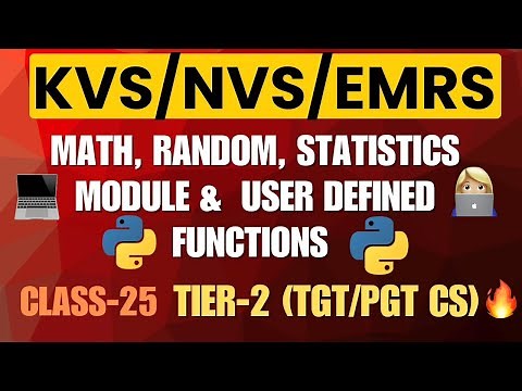 Math, Random, Statistics Modules & Functions | Tier-2 CS| KVS NVS EMRS 2025