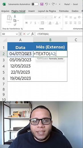 Como escrever mês por extenso no Excel | #shorts