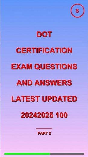 DOT Certification Exam Questions and Answers Lates
