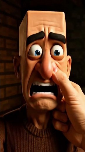 Funny Animated Reaction: Cartoon Character's Nose Pinch Moment