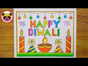 Diwali Drawing / Happy Diwali Drawing Easy / Diwali Festival Drawing / Diwali Poster Drawing Easy