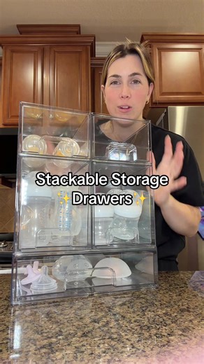 Organize Baby Bottles with Stackable Storage Drawers