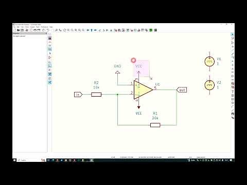 ngspice in KiCad 8: inverting amplifier with generic opamp
