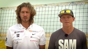 Janis Smedins - Aleksandrs Samoilovs take on your questions in #QuickSets (including whether Aleks lets Janis use his shampoo). | Volleyball World
