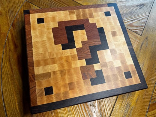 Question Block End-grain Cutting Board - 8-bit Pixelated Design - Maple, Walnut, and Cherry - Etsy