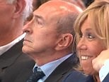 Macron's wife giggles and smiles during his latest address
