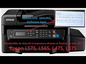 Epson L575, L565, L475 or L375 Printer "Error. Ink pad at the end of its useful life"