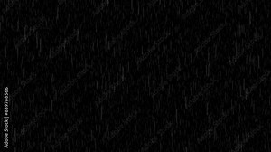 Falling raindrops footage on dark black background, black background video with raindrops falling, 4K heavy rain stormy summer day Animation Background. Falling Heavy Rain Overlay Loop Background Stock Video