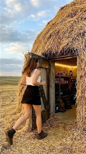 Hidden Haystack Door Leads to a Secret Underground Survival Bunker #survival #bushcraft