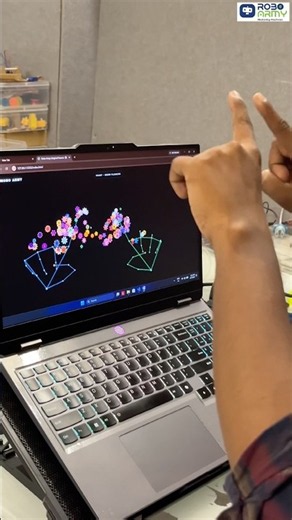 OpenCV Hand Tracking with Falling Flowers 🌸🤖 #Shorts #OpenCV #roboarmy