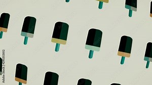 Pop Art Ice Cream Pattern Moving Motion Loop Background