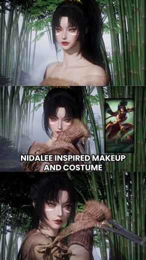 NIDALEE Inspired Makeup look and outfit! ❤️😊 Hope you guys enjoy! #WhereWindsMeet #WWMCIES3 #leagueoflegends