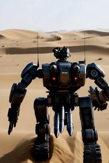 U.S. Futuristic Army Robot Attacking Enemy #military #army #ai #robot