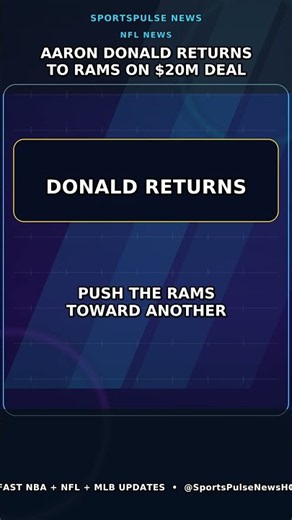 Aaron Donald Returns to Rams on $20M Deal