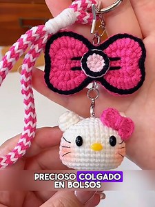Llavero Hello Kitty a crochet paso a paso