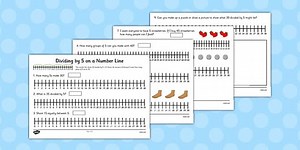 Multiplication and Division on a Number Line: Division by 5 on a Number Line