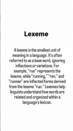 Lexeme. #english #linguistics #languageandlinguistics #dialectics #lexis #semantics #pragmatic
