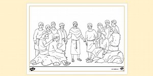 Jesus & His Disciples - Bible People Colouring Page