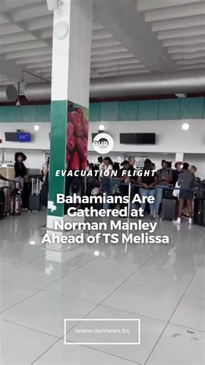 216K views · 1K reactions | EVACUATION FLIGHT: Bahamians are gathered at Norman Manley International Airport for the 3pm Bahamasair evacuation flight ahead of Tropical Storm Melissa. It is expected that Melissa will evolve into a hurricane over the weekend near Jamaica. | Our News Bahamas | Facebook